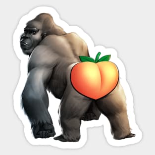 Silverback Peach Sticker